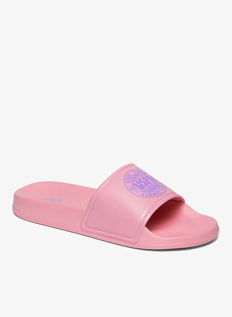 U.S. Polo Assn. Pink Women's Pink Slides - Stylish Perfect for Casual Outfit for Women | Best Price UAE