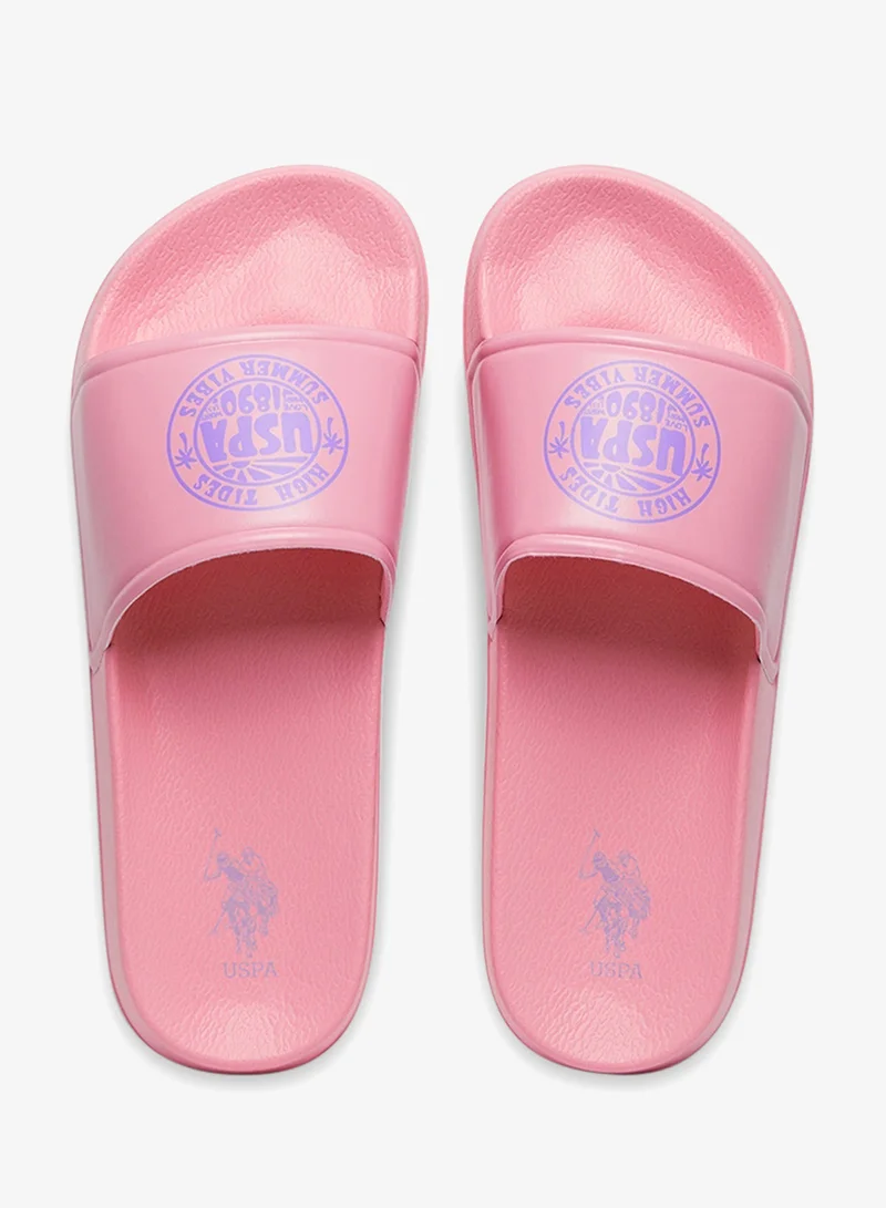 U.S. Polo Assn. Pink Women's Pink Slides - Stylish Perfect for Casual Outfit for Women | Best Price UAE