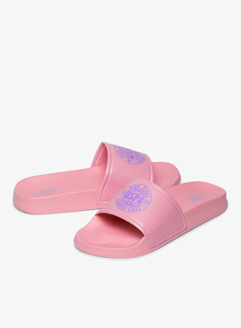 U.S. Polo Assn. Pink Women's Pink Slides - Stylish Perfect for Casual Outfit for Women | Best Price UAE