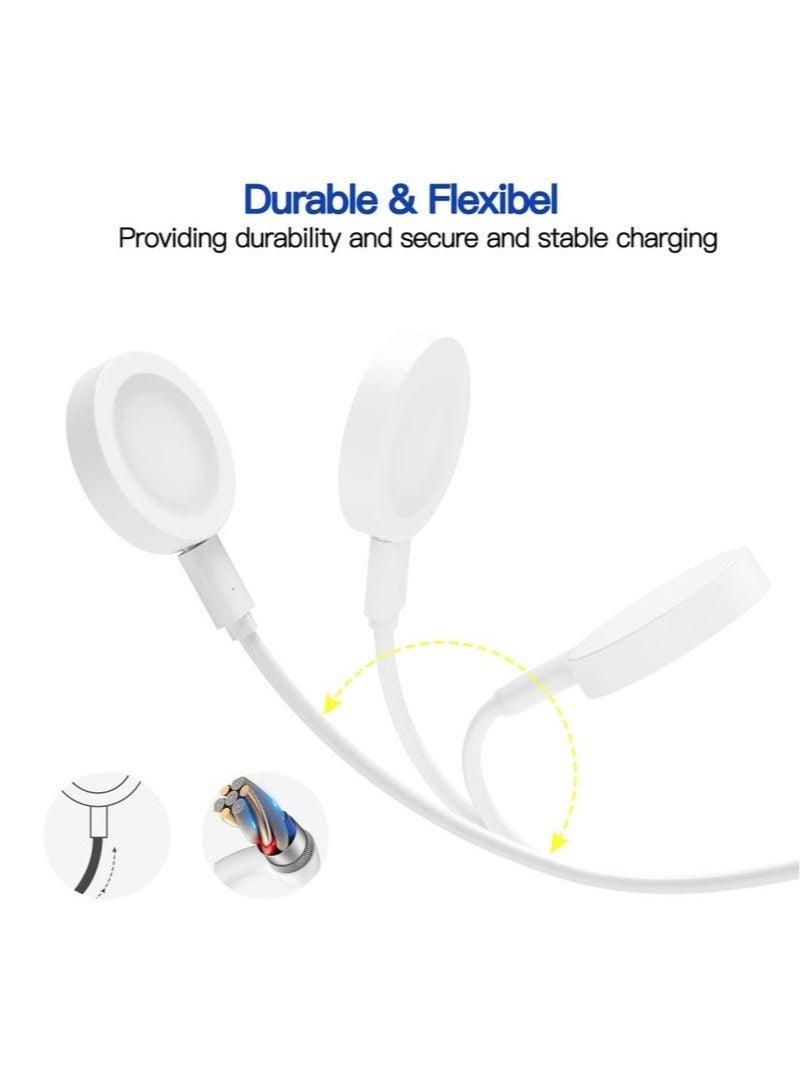 HL-Tech Charging Cable Compatible with Huawei GT5/GT5 Pro/GT4/GT4 Pro/GT3/GT3 Pro/GT3 SE/GT2 PRO/GT2 pro ECG/GT2 Porsche Smart Watches Charging Dock for Huawei Watch 4/4Pro/3/3Pro/3pro new/Ultimate/Buds/D/GT Cyber/Runner USB Magnetic Dock Fast Charger White - Image 2