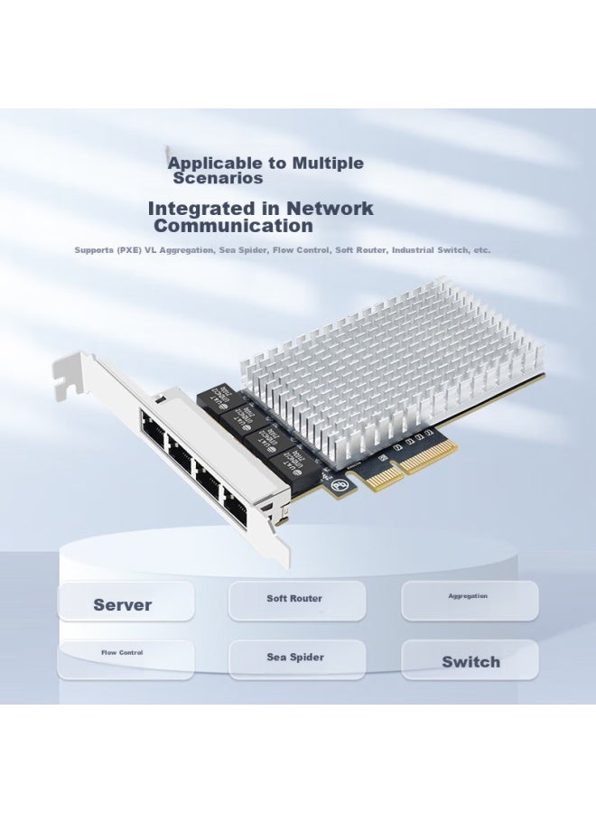 Eb-link Pci-e X4 2.5g Four-port Gigabit Ethernet Card, 4 Electrical Ports, Wired Network Card, Esxi Soft Router, Pxe Bootless Start, Network Convergence Adapter - Image 3