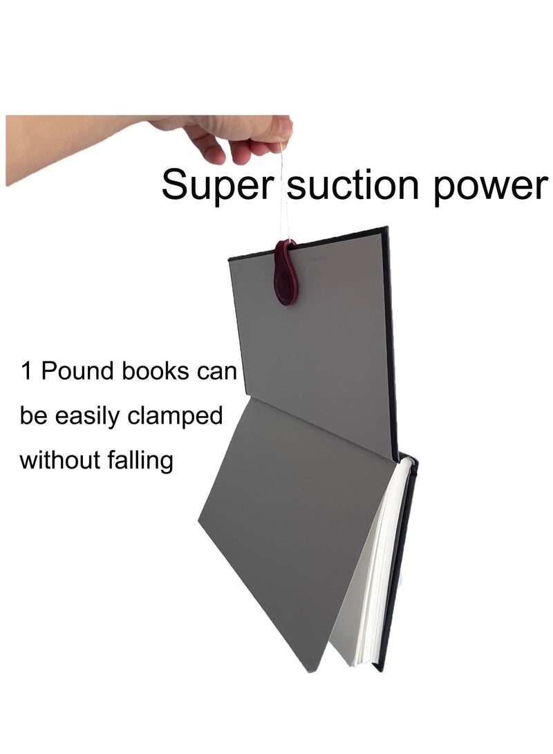 SOLARAE 3Pcs Magnetic Bookmarks, Leather Book Markers Clip, for Reading Book Lover Writer Readers Kids Women, Made of Top-grain Cowhide and Magnets, Super Strong Magnetism (Brown Red Blue) - Image 3