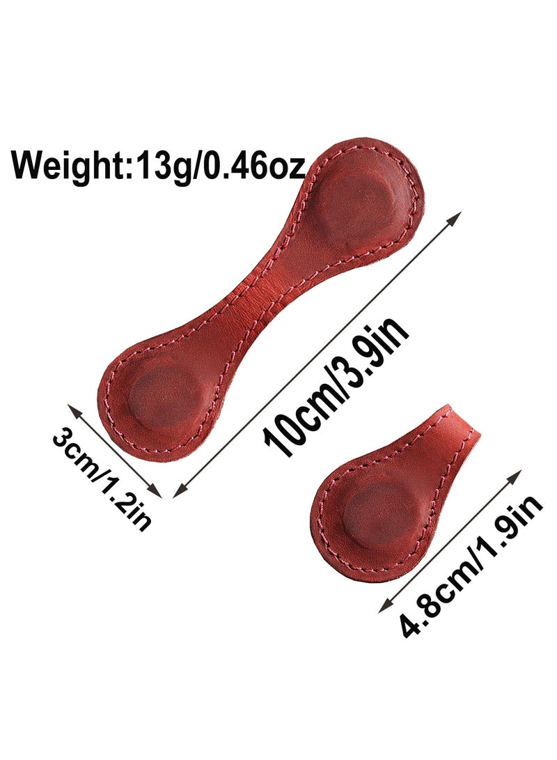 SOLARAE 3Pcs Magnetic Bookmarks, Leather Book Markers Clip, for Reading Book Lover Writer Readers Kids Women, Made of Top-grain Cowhide and Magnets, Super Strong Magnetism (Brown Red Blue) - Image 4