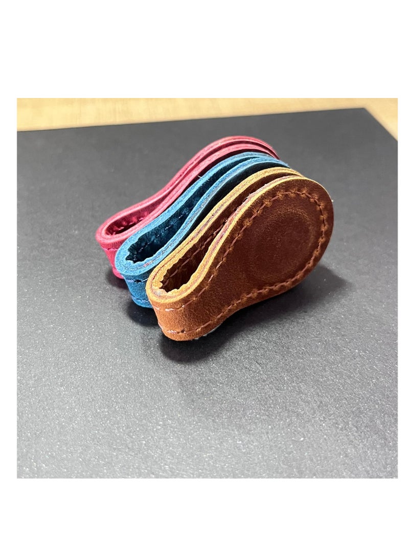 SOLARAE 3Pcs Magnetic Bookmarks, Leather Book Markers Clip, for Reading Book Lover Writer Readers Kids Women, Made of Top-grain Cowhide and Magnets, Super Strong Magnetism (Brown Red Blue) - Image 5