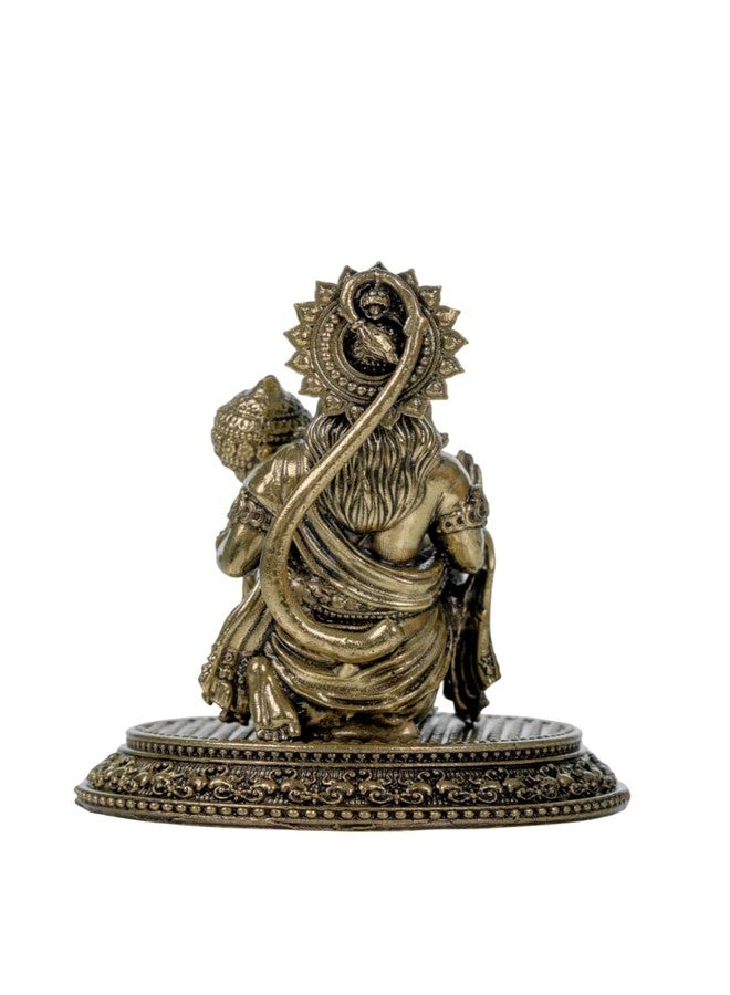 BEXCO Sitting Hanuman Ji Brass Idol | Bajrangbali Sankat Mochan Hanuman Murti Statue Figurine Perfect for Puja, Home Office Table Sculpture (3. inch) - Image 5