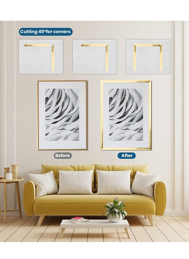 JACIRCLE Peel and Stick Wall Molding Trim, Flexible Mirror Frame Border Strip, Self Adhesive Decorative Molding Trim Metalized Mirror-Like Finish Molding Trim, Peel and Stick Strip for Mirror Frame, Wall, Fireplace and Home DIY Decoration for Walls, Edges, Borders, Window Frames, Cabinet ﻿ - Image 5