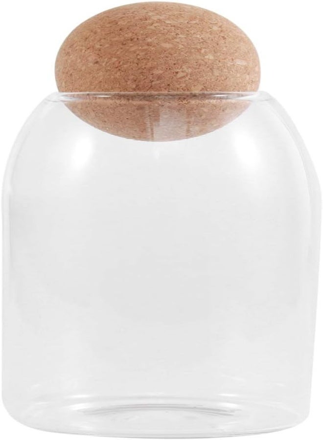 AKDC Yardwe Glass Food Storage Jar Heatproof Borosilicate Airtight Sealed Food Can Canister With Cork For Coffee Spice Sugar Salt (800Ml Transparent) - Image 2