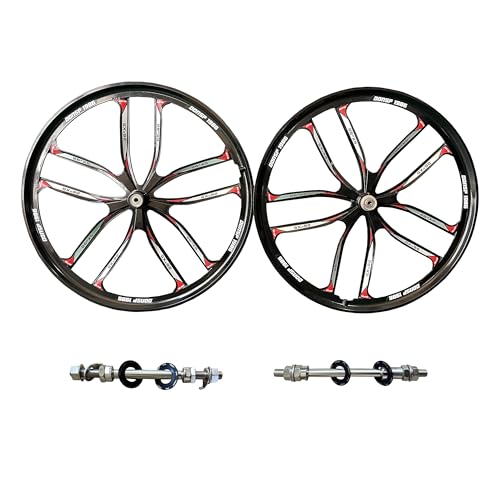 DONSP1986 26 inch 10 Spokes Mag Wheel Set Rims Front & Rear 100x135mm for 7/8/9s Freewheel, 26" Magnesium Cycling Bike Wheels Rim (Black) Disc Brake for Beach Cruisers, MTB's Road Bicycle - Image 1