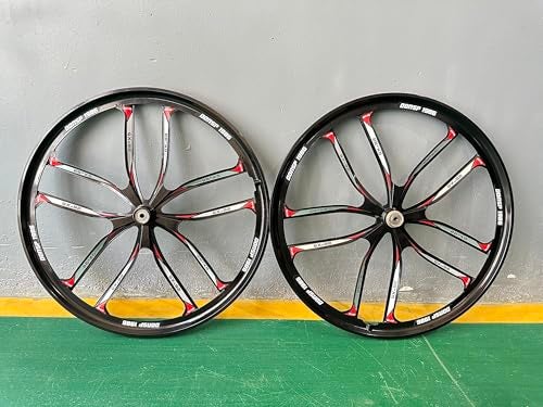 DONSP1986 26 inch 10 Spokes Mag Wheel Set Rims Front & Rear 100x135mm for 7/8/9s Freewheel, 26" Magnesium Cycling Bike Wheels Rim (Black) Disc Brake for Beach Cruisers, MTB's Road Bicycle - Image 3