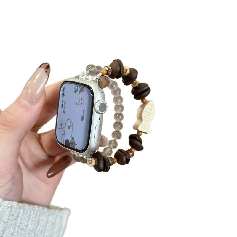 سوار ساعة ذكية سوار راتنج متوافق مع Apple Watch بملاءمة قابلة للتعديل وحزام بديل للاستخدام اليومي باللون أسود قابل للتعديل 17cm سهل التخزين عملي للاستخدام المتكرر للتخزين العملي - Image 1