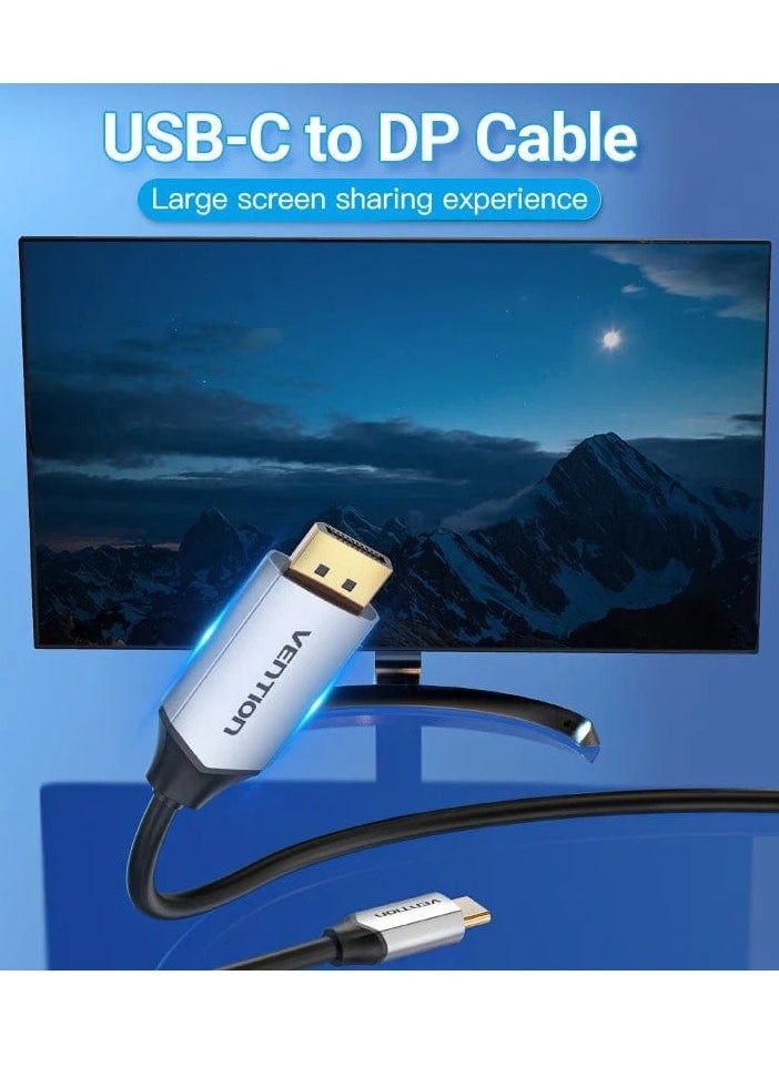 VENTION Vention USB C to DisplayPort Cable 5FT [4K@60Hz, 2K@165Hz, 2K@144Hz], USB Type C to DP 1.2v Cord Thunderbolt 3/4 Compatible for MacBook Pro/Air, iMac, iPad Pro 2020, XPS 15/13, Galaxy S20/S10  - Image 2