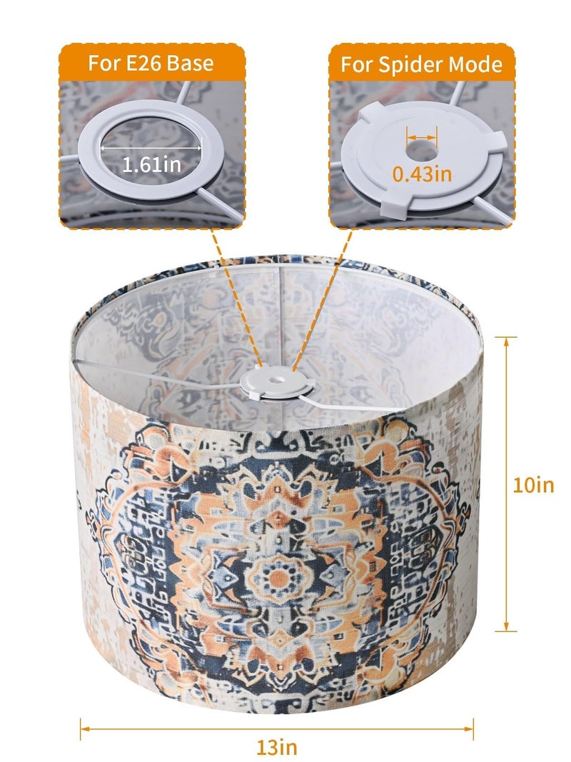 PEESIN Fabric Round Drum Lamp Shades, 13x13x10in Moroccan Trellis Lamp shade, Boho Lampshade Fit Spider, Farmhouse Lamp Shades for Table Lamps, Rustic for Floor Lamps, 1 Pack - Image 3