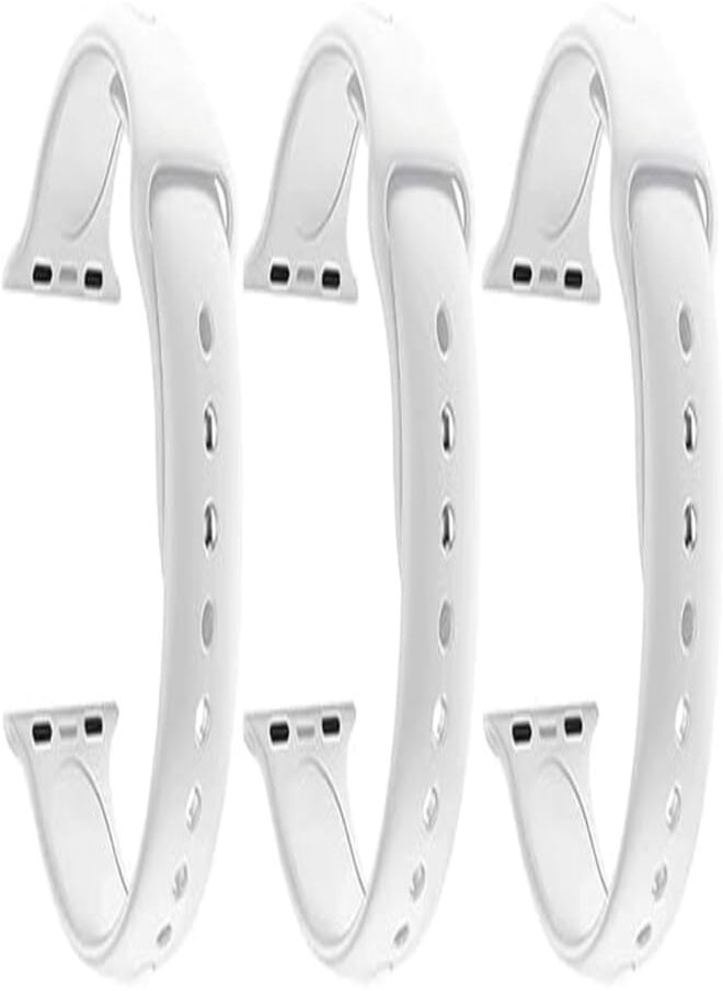Generic - Strap watch silicon 3 pieces for apple watch size 42/44 white - Image 1