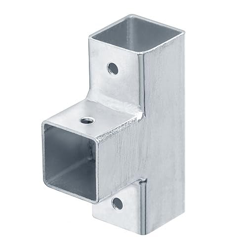 YIDU69Q 8 Pcs 1" 3 Way T Shape Square Tube Connector, Square Tube Fitting Fence Guardrail Rail Clamp - Image 5