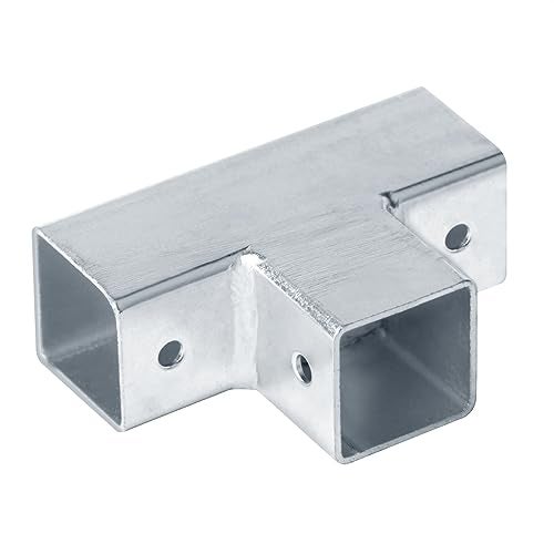 YIDU69Q 8 Pcs 1" 3 Way T Shape Square Tube Connector, Square Tube Fitting Fence Guardrail Rail Clamp - Image 1