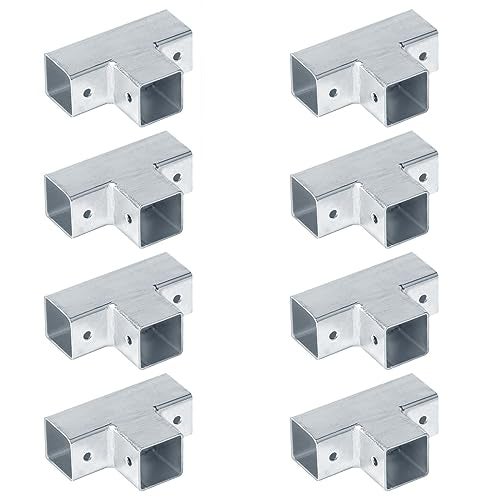 YIDU69Q 8 Pcs 1" 3 Way T Shape Square Tube Connector, Square Tube Fitting Fence Guardrail Rail Clamp - Image 4