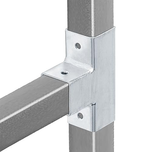 YIDU69Q 8 Pcs 1" 3 Way T Shape Square Tube Connector, Square Tube Fitting Fence Guardrail Rail Clamp - Image 3
