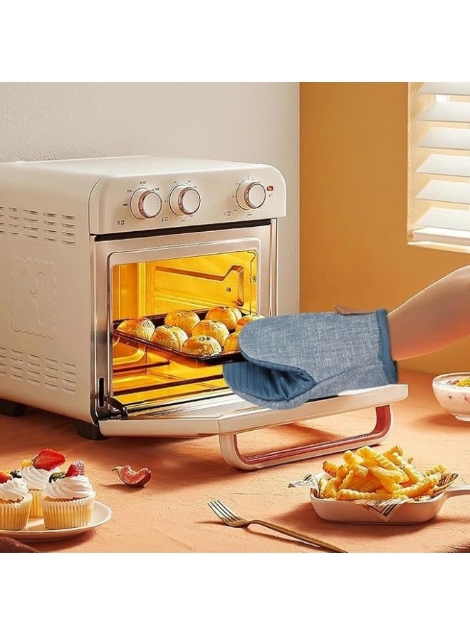 فالمر قفازات الفرن مقاومة للحرارة 250 درجة مئوية ومضادة للانزلاق ودرجات حرارة عالية لفرن الميكروويف وفرن الخبز والطهي للاستخدام التجاري (مجموعة من قطعتين، باللون الازرق) - Image 5