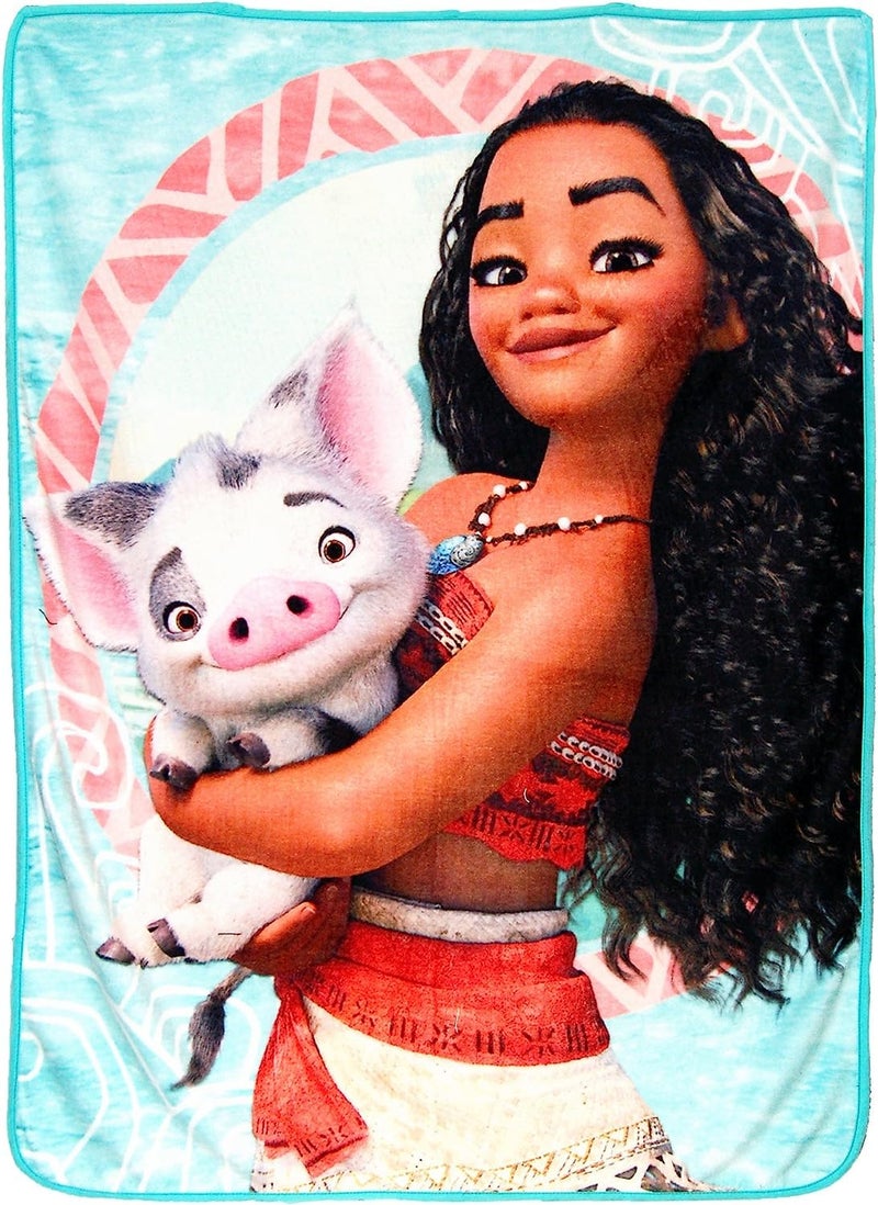 Disney Disney's Moana  ""Voyagers"" Micro Raschel Throw Blanket  46"" x 60""  Multi Color