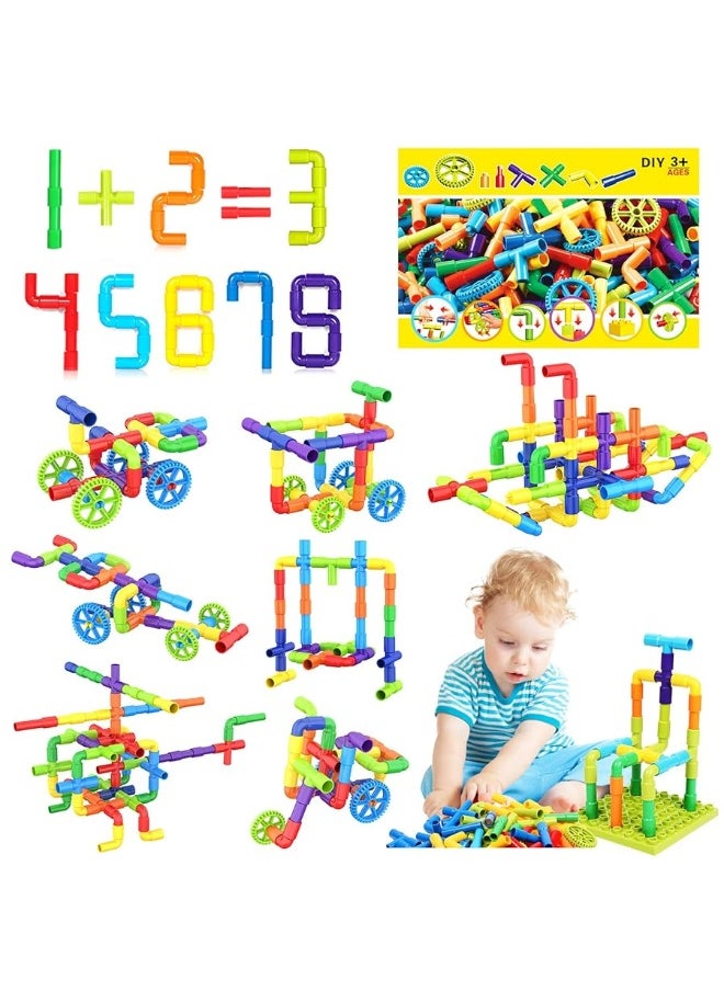 EP EXERCISE N PLAY STEM Toy Pipe Tube Building Set for Kids 175 Pieces Interlocking Construction Tubular Pipes Blocks Set with Storage Container Box Educational Toy Building Pipeworks Blocks Gift for Boys Girls Age 3  - Image 5