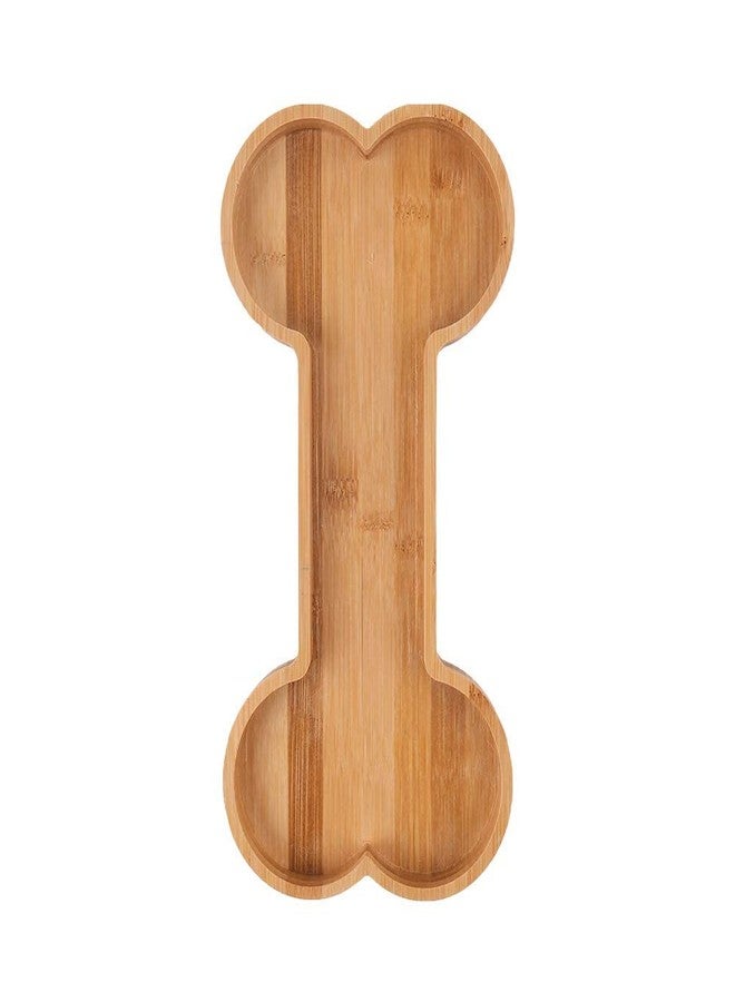 KEPATO Dog Serving Tray Birthday Party Supplies Bone Serving Tray Wooden Cutting Board Candy Dish Bowl - Image 1