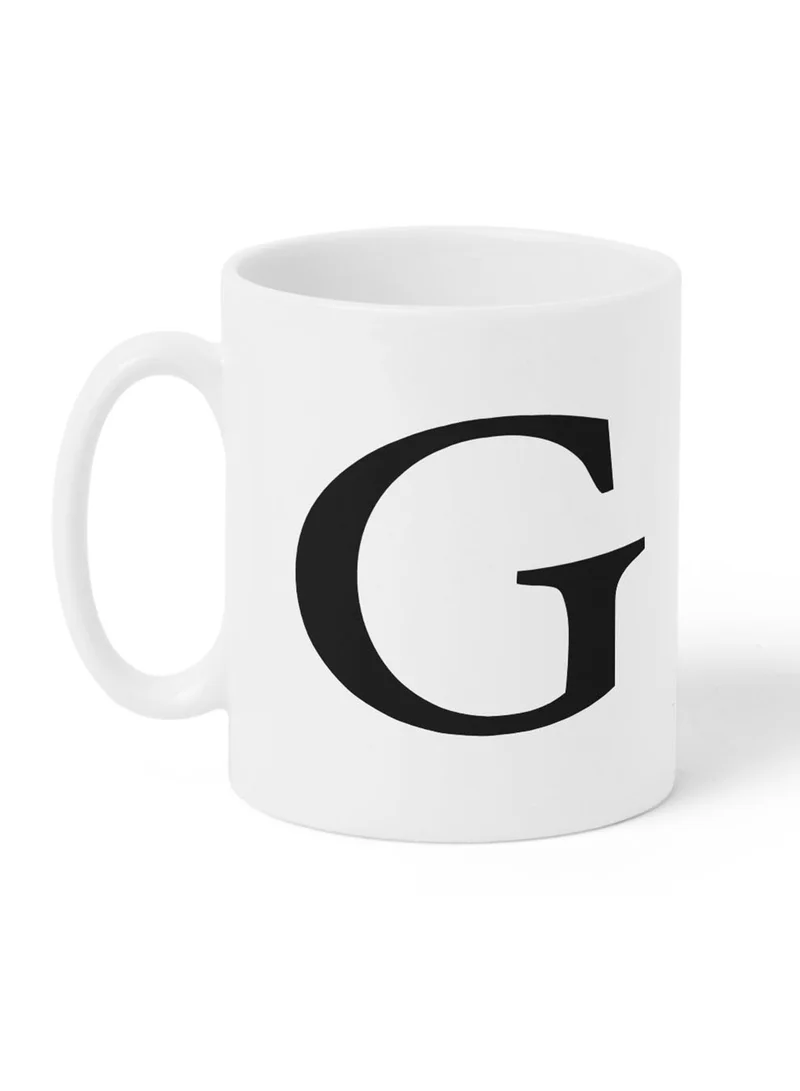 LOWHA 11 oz Ceramic Mug with Letter G Design on Both Sides