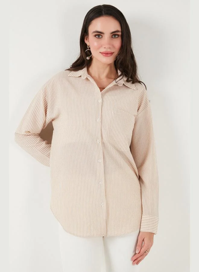 Lela  Lela Regular Fit Long Sleeve Pocket Striped Shirt Women's SHIRT 6772895 for Women | Best Price UAE