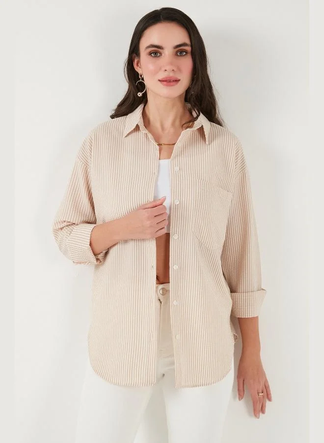Lela  Lela Regular Fit Long Sleeve Pocket Striped Shirt Women's SHIRT 6772895 for Women | Best Price UAE