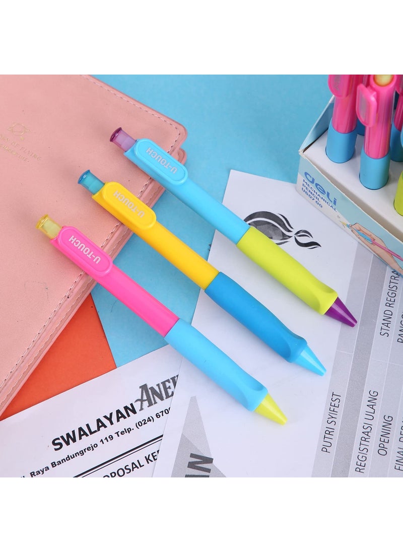 Deli - deli Mechanical Pencil with soft rubber holder for great comfortable grip bright colours Reusable Inkless Pencils Stationary Set for Kids Birthday Party Return Gifts 1 Piece Random color - Image 1