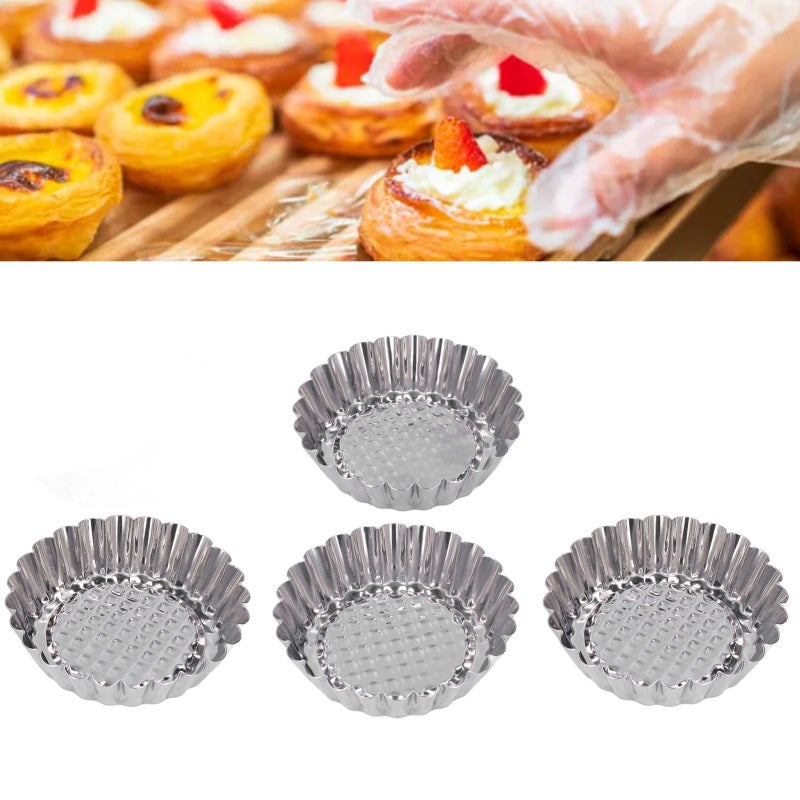 Egg Tart Mold: 304 Stainless Steel, Seamless One-Piece Molding, Easy Demoulding - Durable High Hardness Round Cake Mold for Home Kitchen, Restaurant, Dessert Shop - Image 4