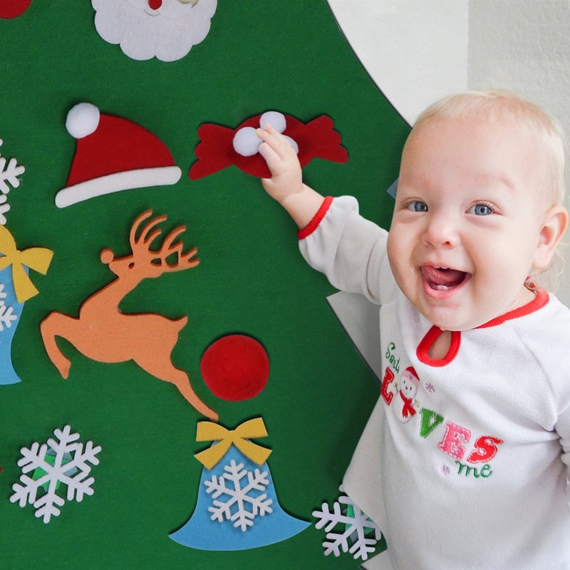 OurWarm Aytai DIY Felt Christmas Tree Set with Ornaments for Kids, Xmas Gifts, New Year Door Wall Hanging Decorations - Image 4