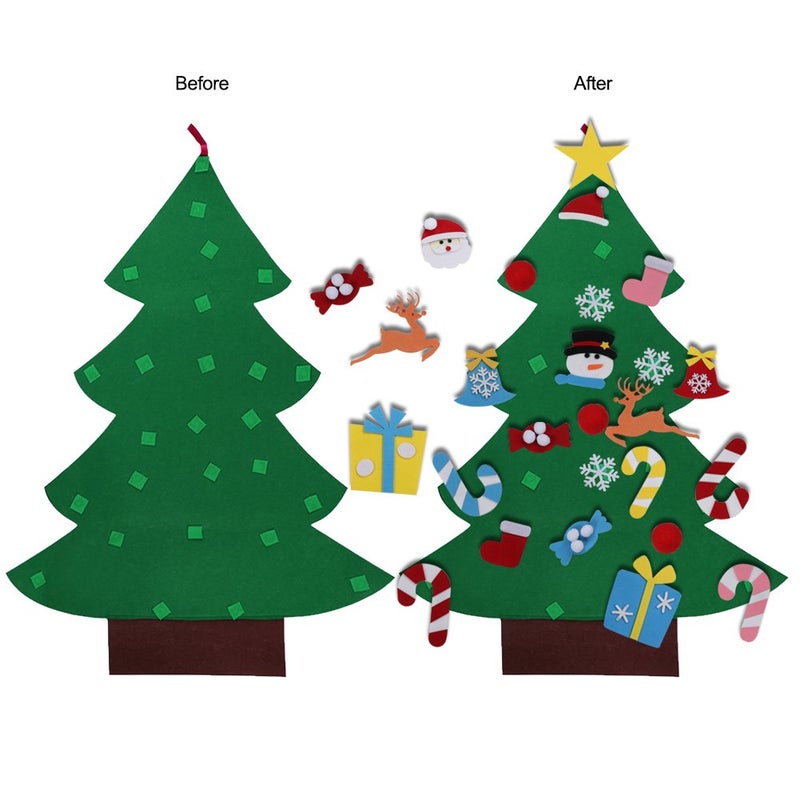 OurWarm Aytai DIY Felt Christmas Tree Set with Ornaments for Kids, Xmas Gifts, New Year Door Wall Hanging Decorations - Image 2