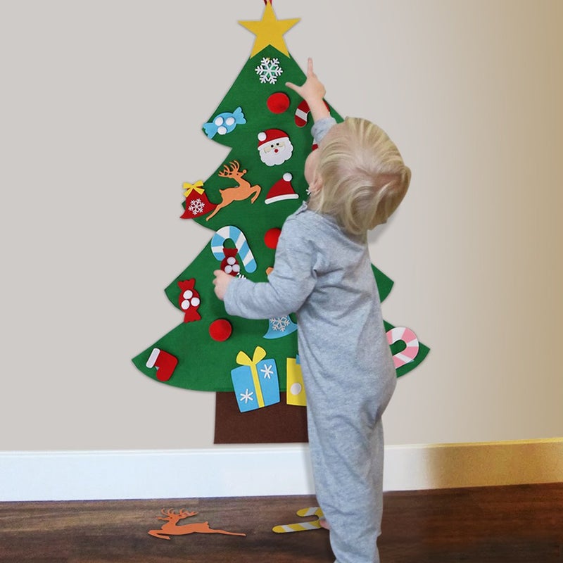 OurWarm Aytai DIY Felt Christmas Tree Set with Ornaments for Kids, Xmas Gifts, New Year Door Wall Hanging Decorations - Image 3