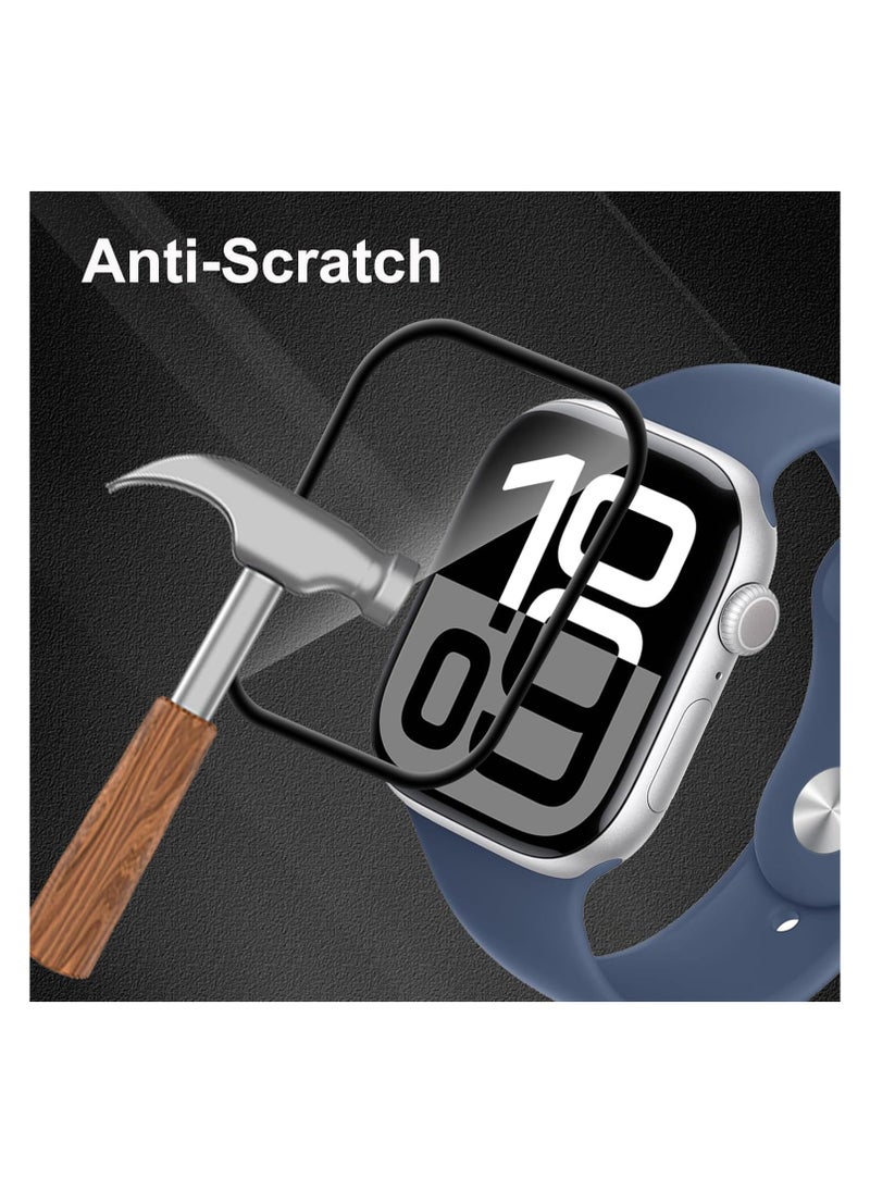 Generic - Screen Protector for Apple Watch Series 10 46 mm, Pack of 3 3D Curved Edges Anti-Scratch Screen Protector HD Clear [Bubble-Free] Anti-Fingerprint Shatterproof High Resolution Screen Protector - Image 1