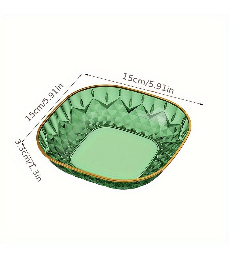 Set Of 5 Golden Square Trays For Serving Snacks Fruits Desserts - Image 3