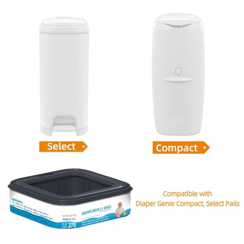 Chariholis 6 Packs-Standard Square Refills Disposal Bags Refill Compatible with Diaper Genie Classic, Compact and Select Pails, Hold Up to 270 Newborn-Sized Diapers Per Refill - Image 3