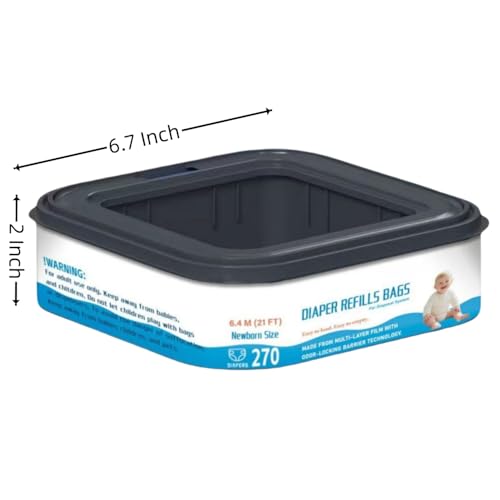Chariholis 6 Packs-Standard Square Refills Disposal Bags Refill Compatible with Diaper Genie Classic, Compact and Select Pails, Hold Up to 270 Newborn-Sized Diapers Per Refill - Image 2