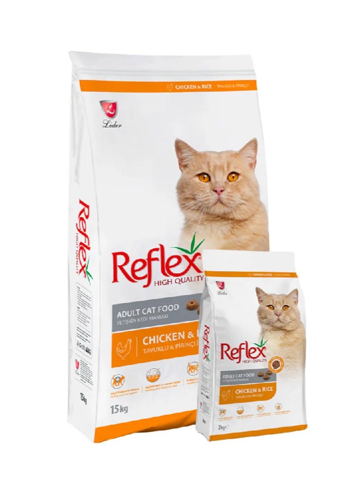 REFLEX - Reflex Dry Food with Chicken and Rice for Adult Cats 2 kg - Image 1
