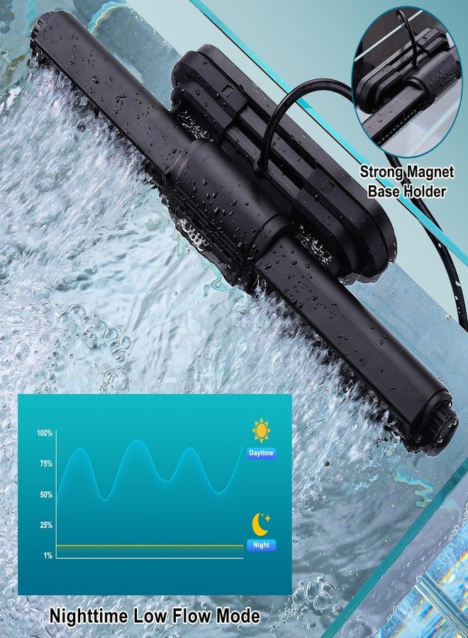 هايغر جهاز هيجر الذكي لصنع الأمواج لأحواض السمك، مضخة تدوير المياه المالحة والعذبة قابلة للتعديل بستة أوضاع: موجات/ليلي/تغذية/اتصال لاسلكي، حامل مغناطيسي، شاشة عرض، وحدة تحكم، وظيفة ذاكرة (35 واط). - Image 5