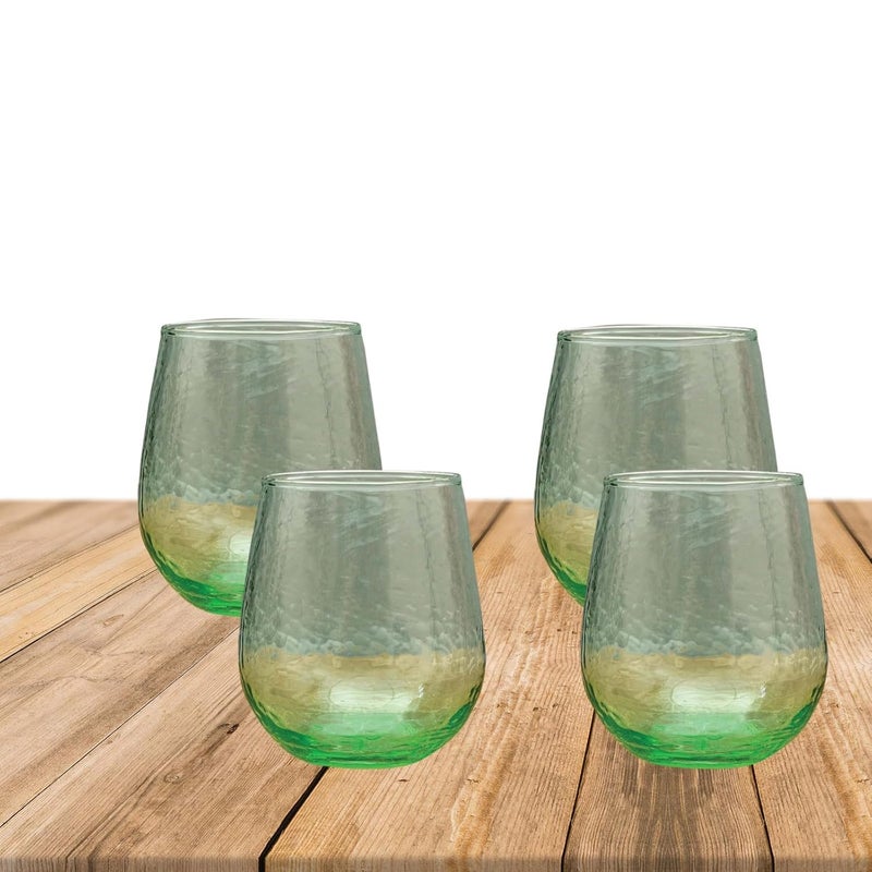 NATURAHIVE Everyday Drinking Glasses Set of 4 Drinkware Glasses Kitchen Glasses for Cocktail Iced Coffee Ice Tea Wine Whiskey Water 4 Short Dof Drinking Glass Juice Glass Set of 4 PCS - Image 1