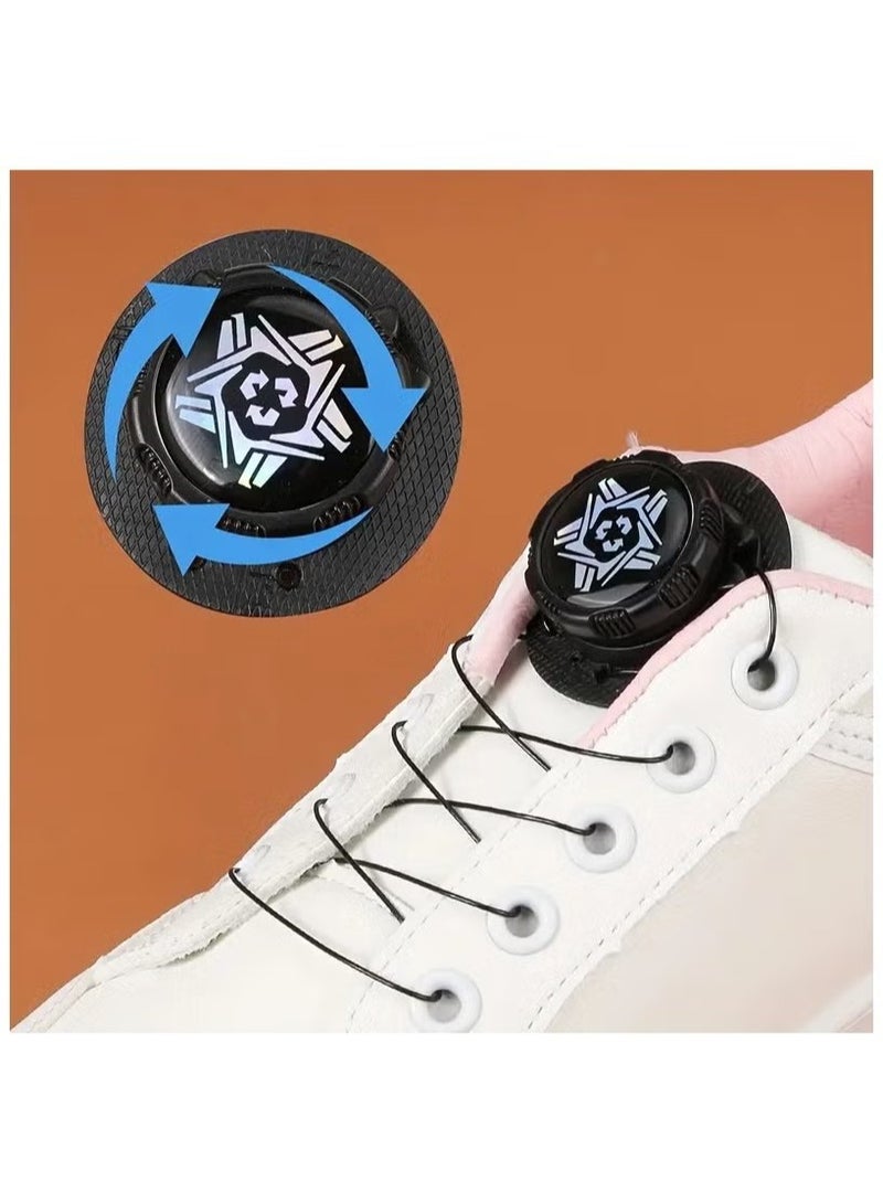 OMEVE 2pcs Portable Rotating Sport Shoes Buckles, Outdoor Sports Shoelace Accessories, No Tie, Buckle, Automatic Rotating Buckle, Suitable For Sports Enthusiasts (Black) - Image 2