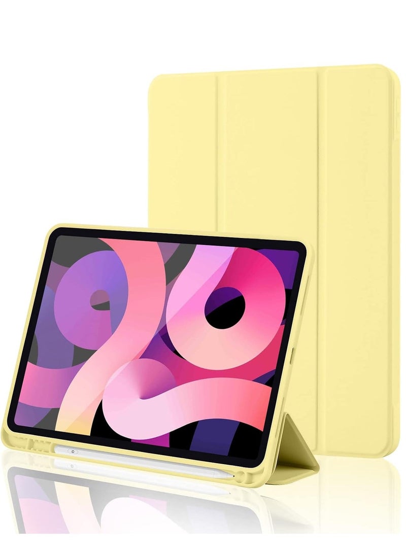 Raxoom Smart Trifold Stand Case for iPad 10th Generation (10.9 Inch, 2022) with Pencil Holder - Soft TPU Back, Auto Wake/Sleep - Yellow - Image 1