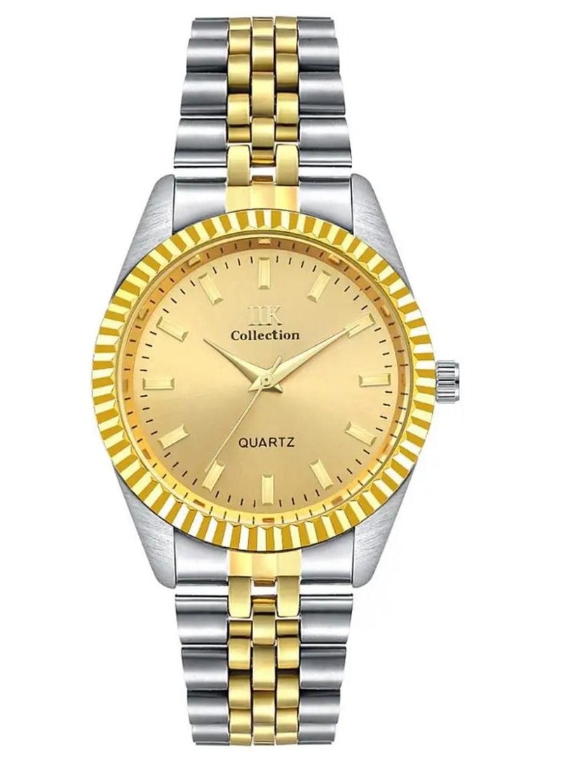 اي اي كيه كوليكشن ساعة يد رجالية من آيكي كوليكشن, سوار فضي و ذهبي مع ميناء ذهبي