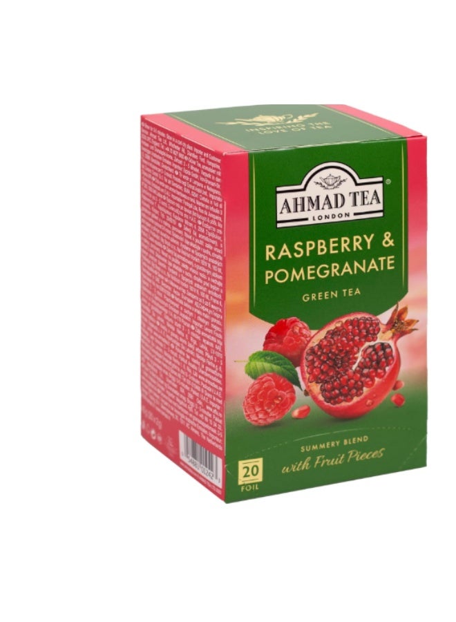 Ahmad Tea London Raspberry & Pomegranate Green Tea – 20 Foil Tea Bags - Image 5