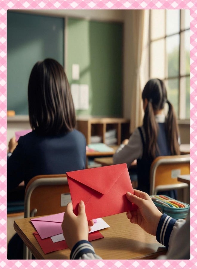 Harloon 100 Pcs Valentine's Day Envelopes #10 Red Pink White Valentine's V Flap Kraft Envelopes with Lining and Self-adhesive for Holiday Gift Mailing Office Business Birthday Party - Image 5