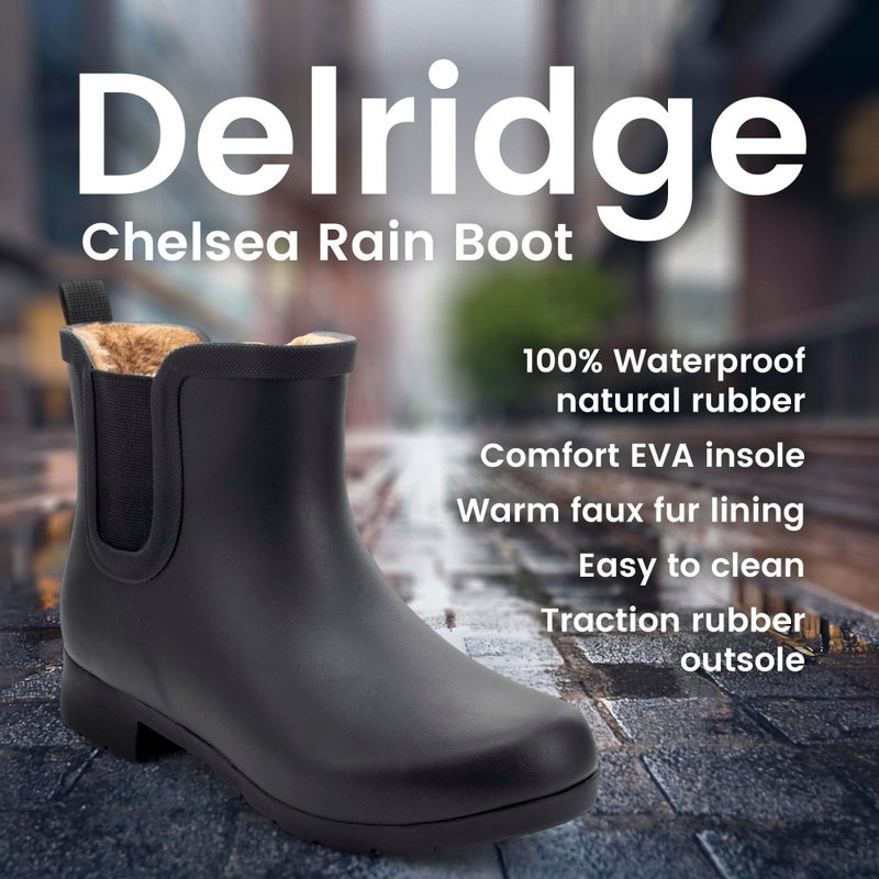 Chooka Women's Waterproof Plush Chelsea Bootie Chelsea Boot, Delridge Black, 9 M - Image 3