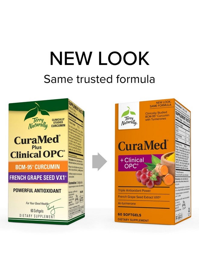 Terry Naturally CuraMed + Clinical OPC - 60 Softgels, Pack of 2 - with BCM-95 Curcumin & French Grape Seed Extract VX1 - Non-GMO, Gluten Free - 60 Total Servings - Image 2