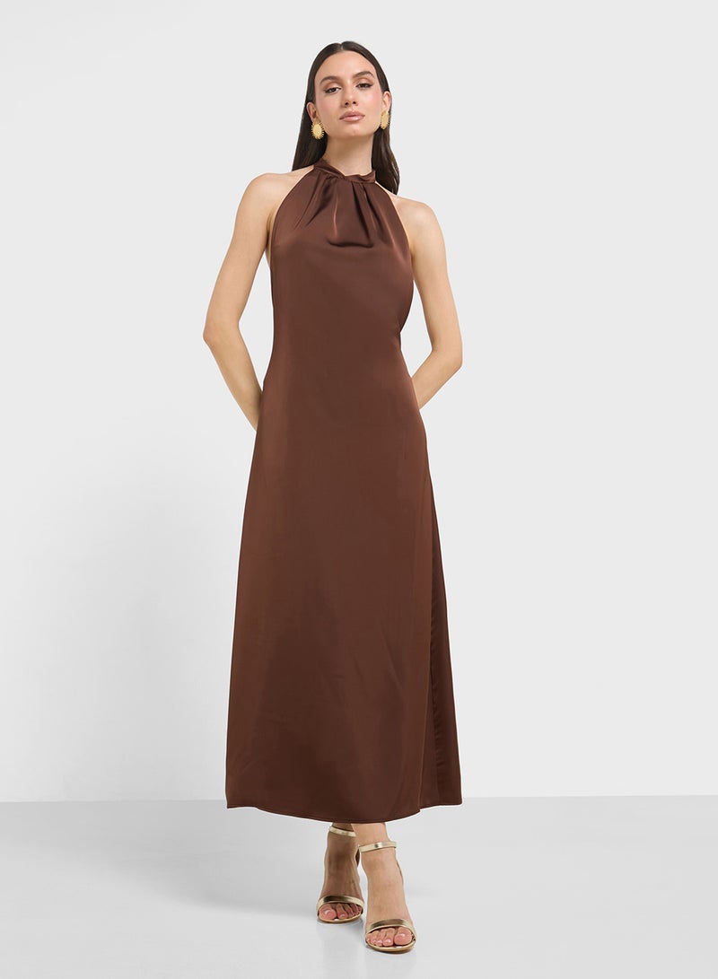 ELLA Halter Neck Sliip Dress  - Image 4