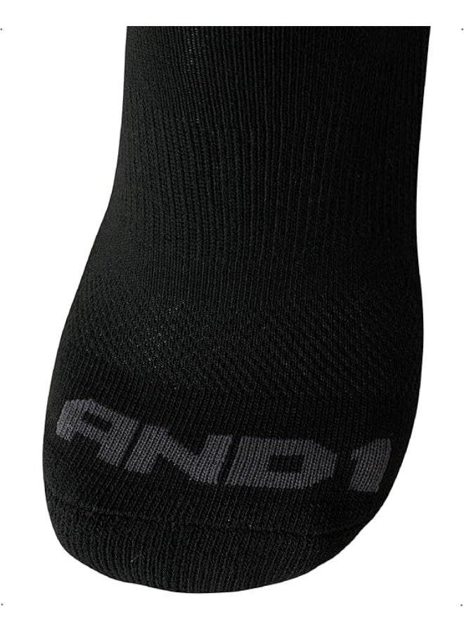 And1 جوارب ربع للرجال من AND1 - عبوة 12 قطعة، جوارب رياضية مريحة وقابلة للتنفس مع وسادة للأداء الرياضي، جوارب كاحل للرجال (6-12.5)، الحجم 6-12.5، أسود/رمادي - Image 4