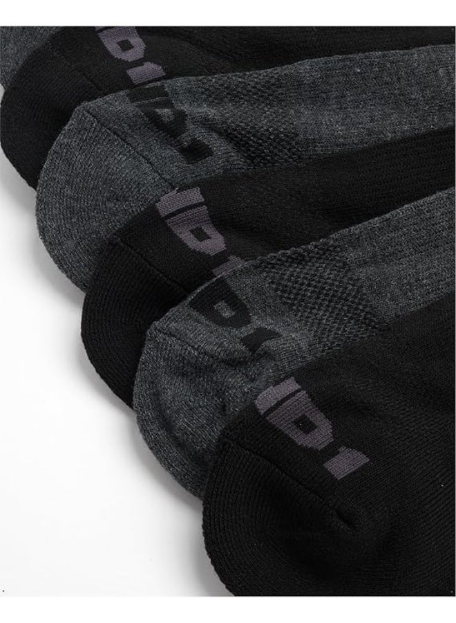 And1 جوارب ربع للرجال من AND1 - عبوة 12 قطعة، جوارب رياضية مريحة وقابلة للتنفس مع وسادة للأداء الرياضي، جوارب كاحل للرجال (6-12.5)، الحجم 6-12.5، أسود/رمادي - Image 3